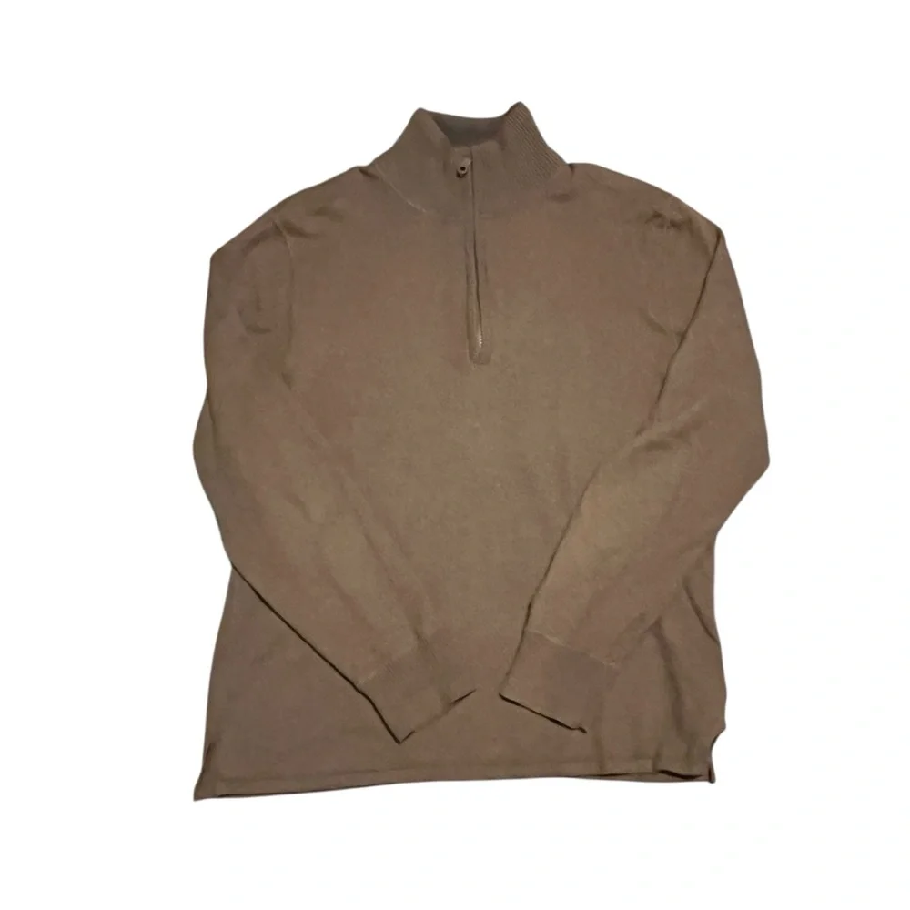 Men's The North Face 1/4 Zip Wool Blend Sweater‎ - Brown Heathered size Smalll